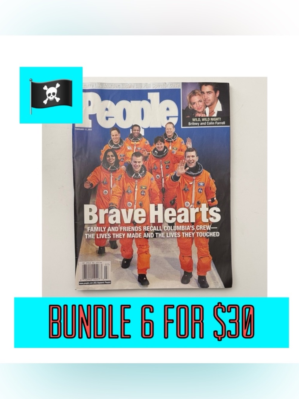 🏴‍☠️6 for $30🏴‍☠️2/17/2003 People Magazine-In Memory of NASA Columbia Crew